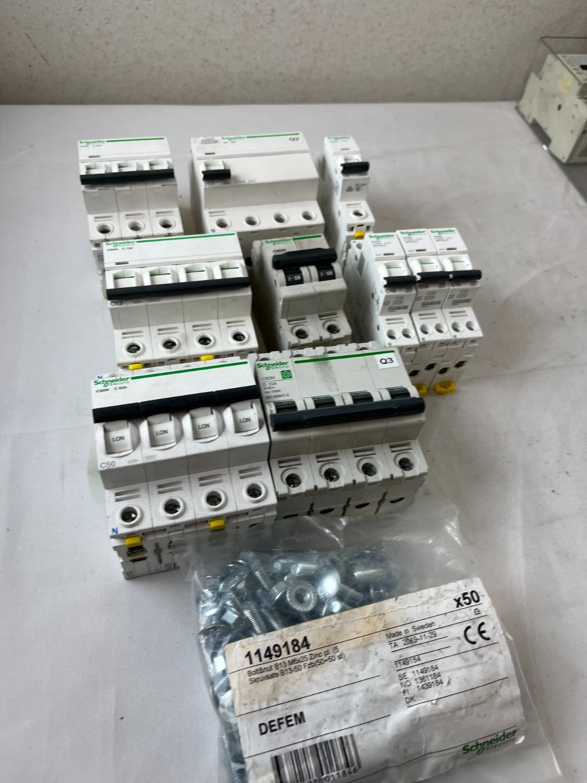 Schneider Electric iC60N Acti9 Breaker RCCB Lot C6 C10 C13 C32 C50 Used Spares