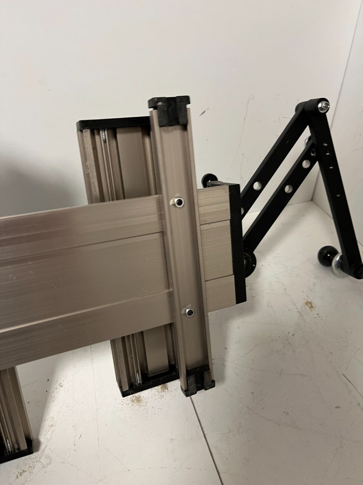 Modular Aluminum Test Bench Setup T-Slot Frame Adjustable Arm Used As-Is