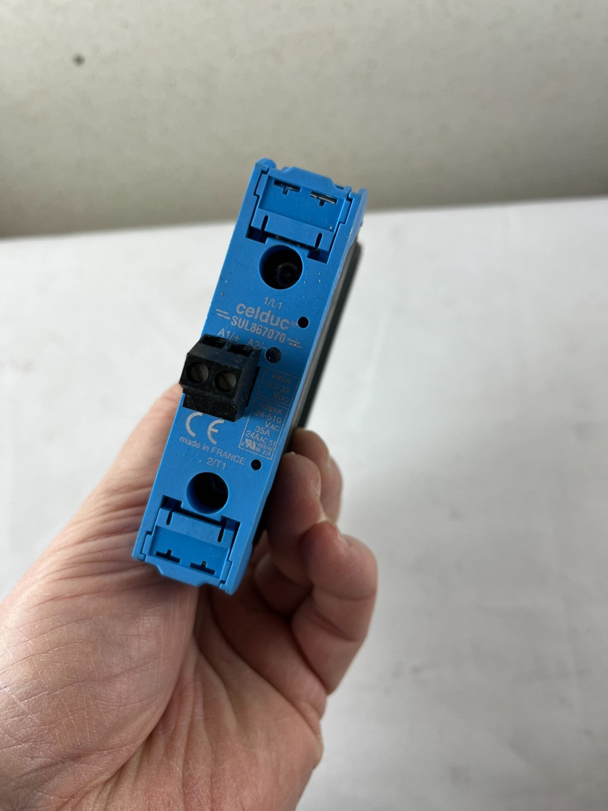 Celduc SUL867070 Solid State Relay 35A 24‑510VAC 3.5‑32VDC DIN Rail w/ Heatsink