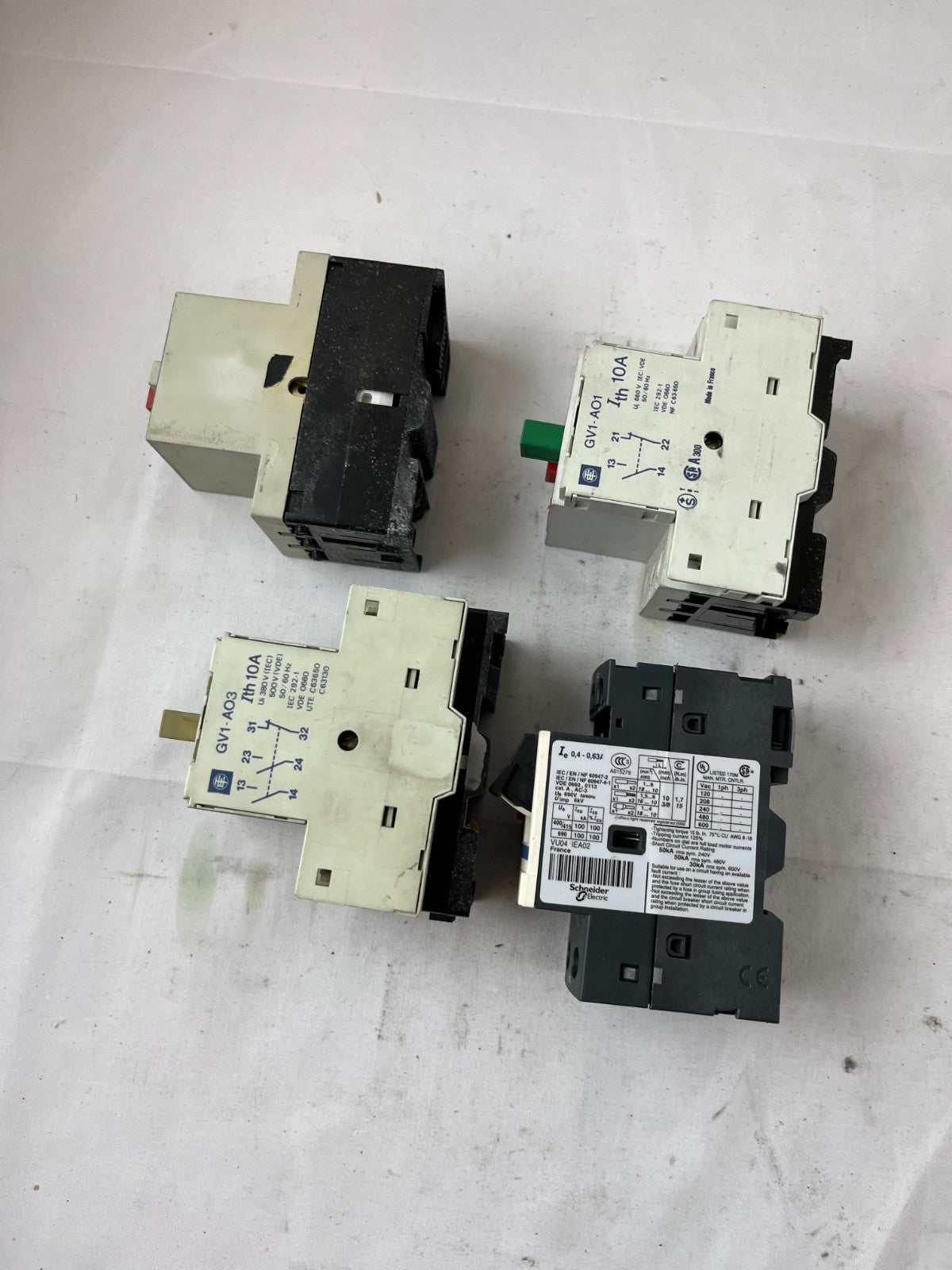 Telemecanique GV1-M06 GV2ME04 Motor Starter 0.16-1.6A Used Lot 4pcs Spares