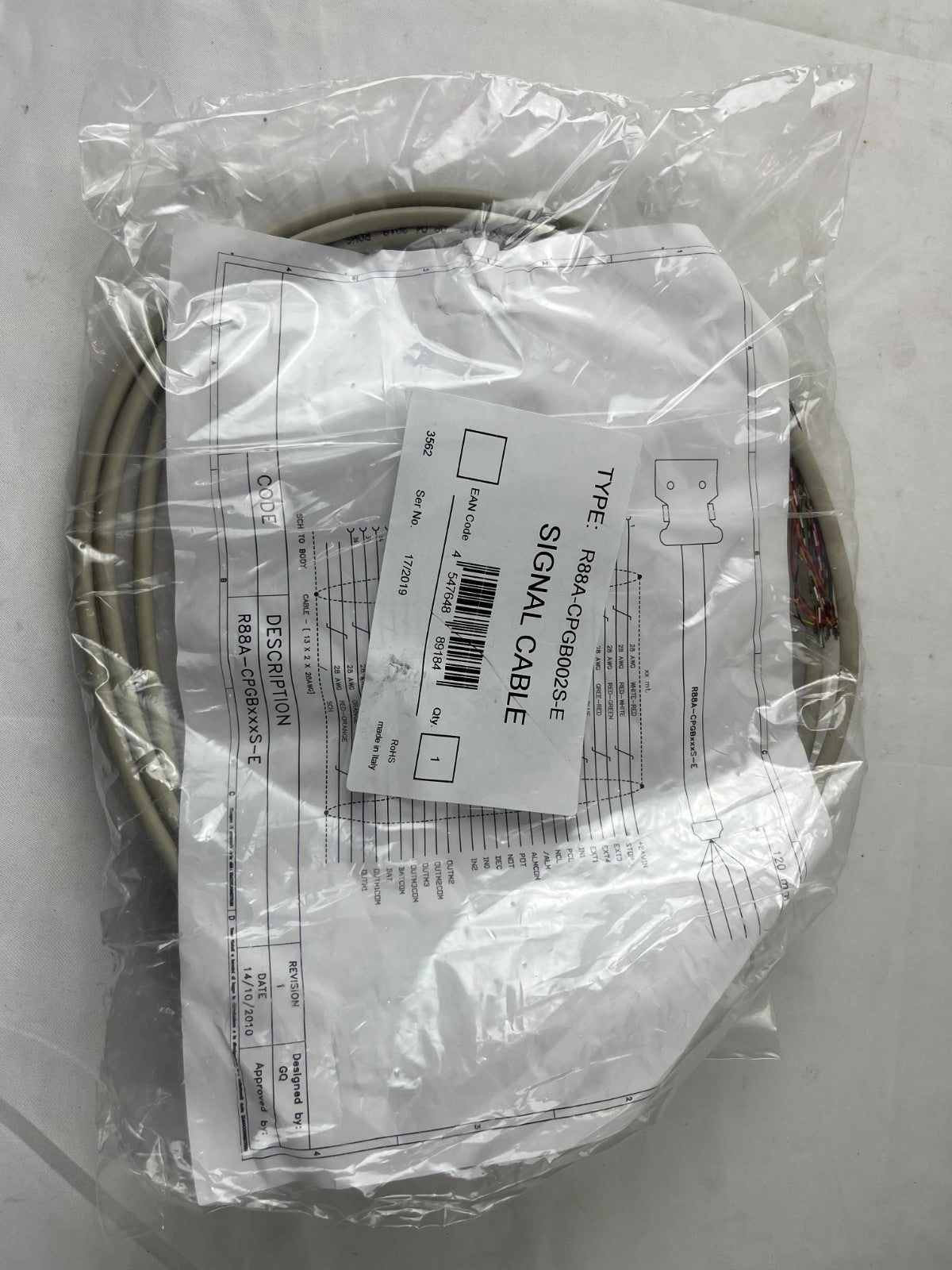 Omron R88A-CPGB002S-E CN1 I/O Signal Cable 2m for G-Series / G5 EtherCAT Servo