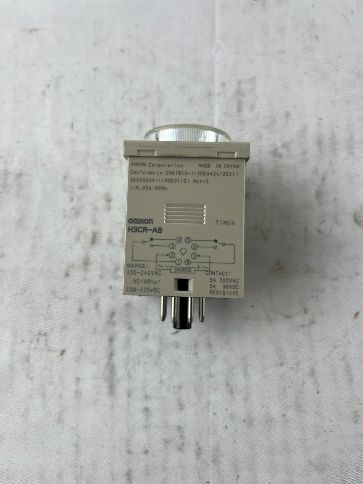 Omron H3CR-A8 Analog Timer Relay 100-240VAC 5A Plug-In Used Spare Unit