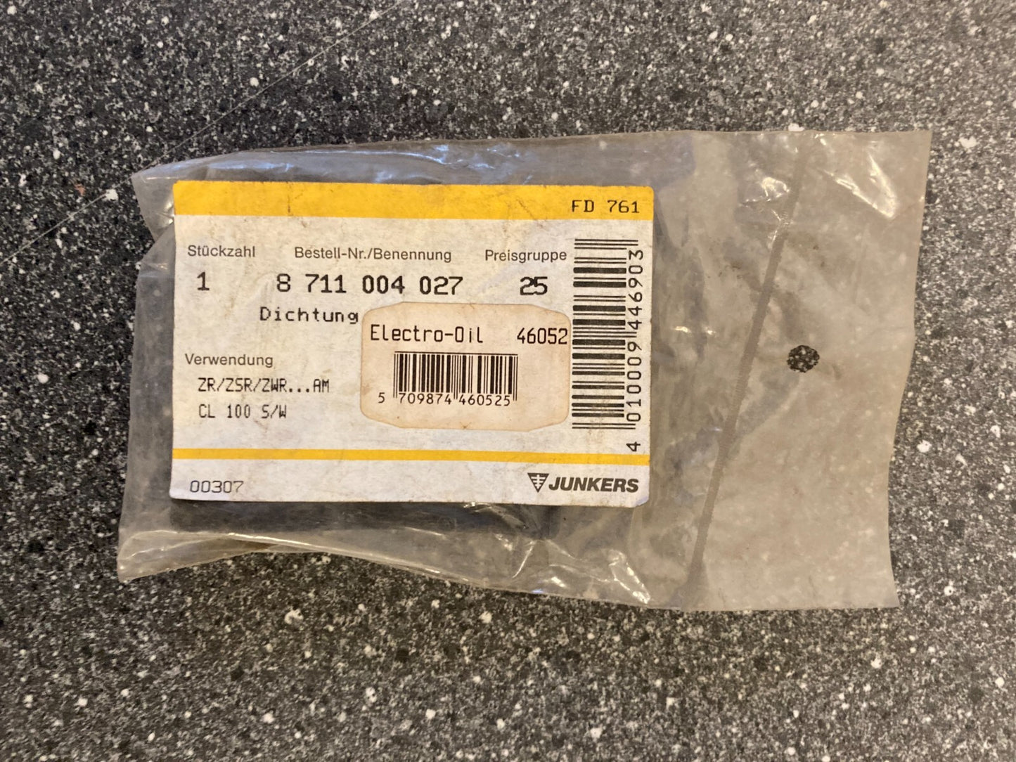 Junkers Bosch Boiler Seal Gasket PN: 8711004027 - NOS Original ZR/ZSR/ZWR