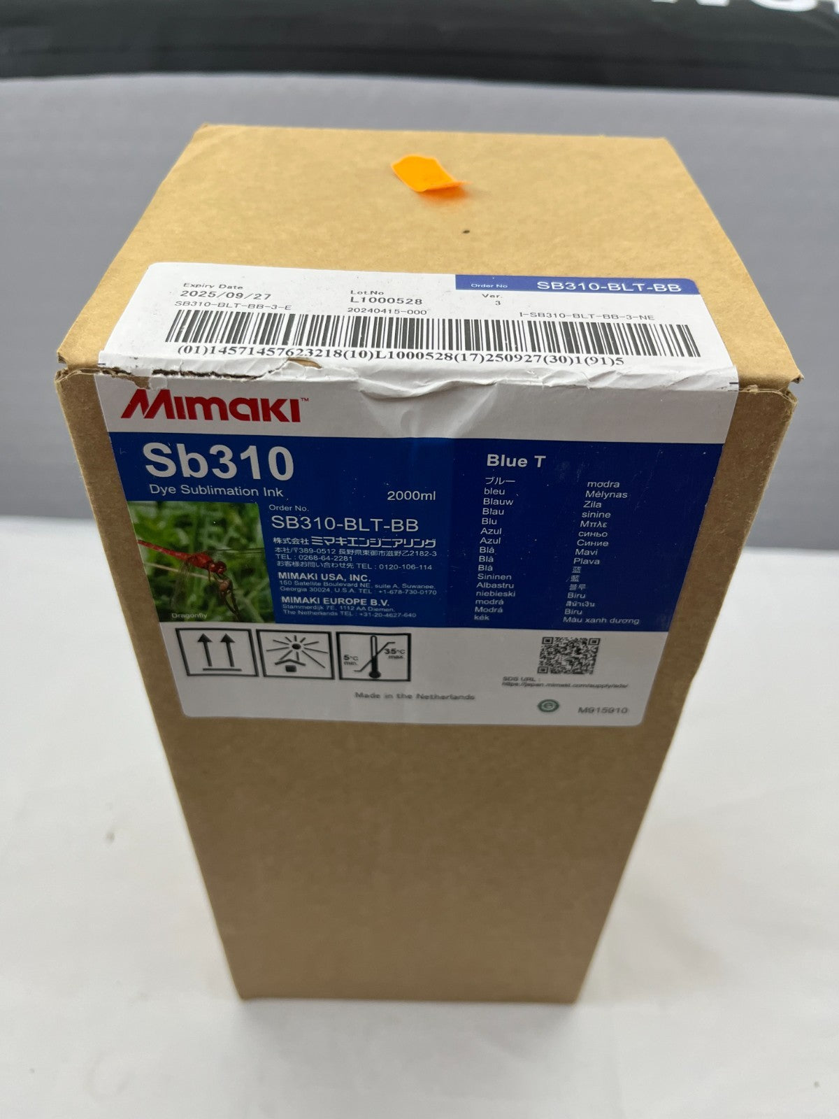 Mimaki Sb300-BL-BB Blue Dye Sublimation Ink 2000ml Genuine Sealed, Exp 09/2025