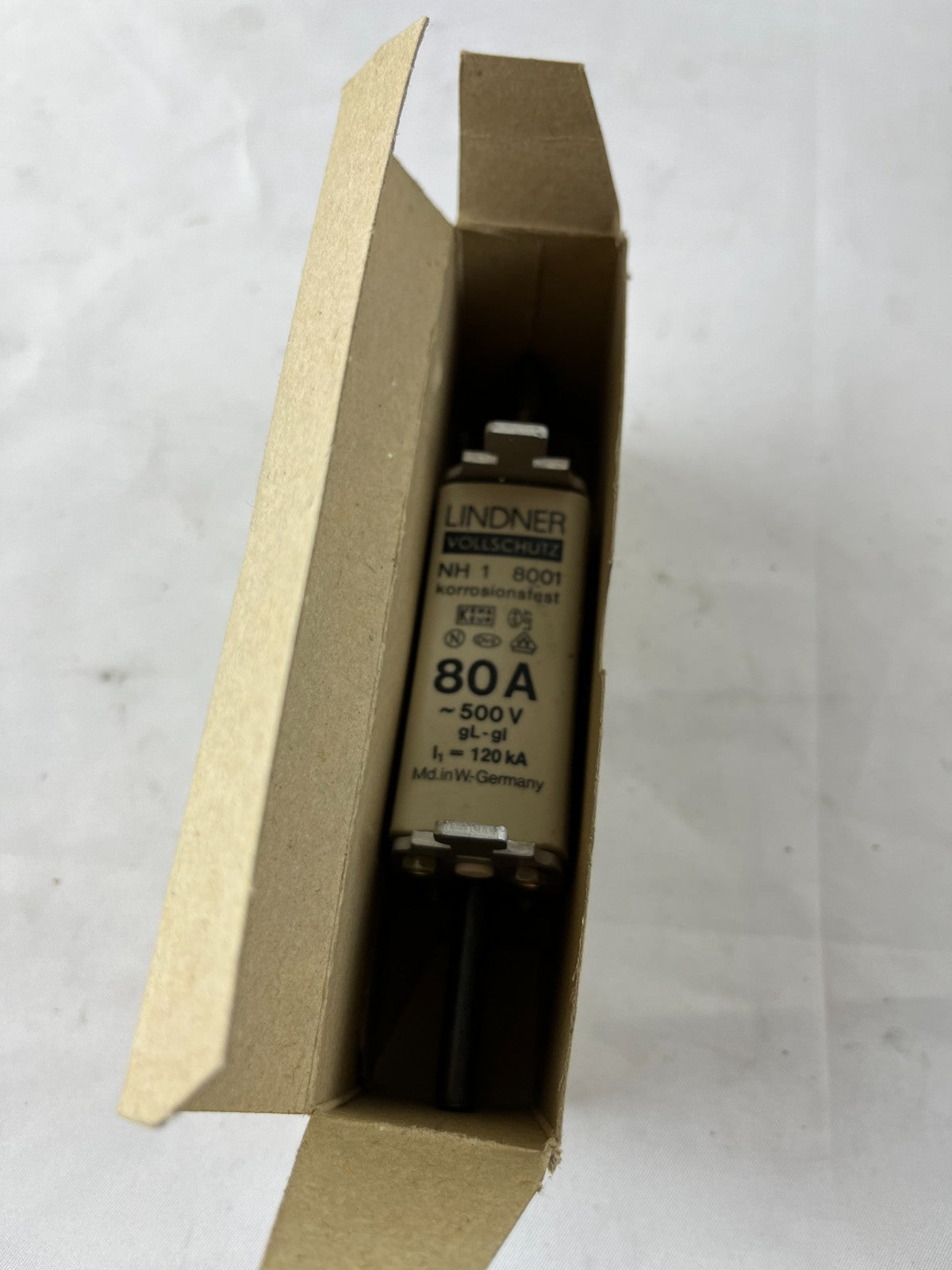 Lindner Vollschutz NH1 8001.0807 Fuse 80A 500V gL/gG Corrosion Resistant Germany