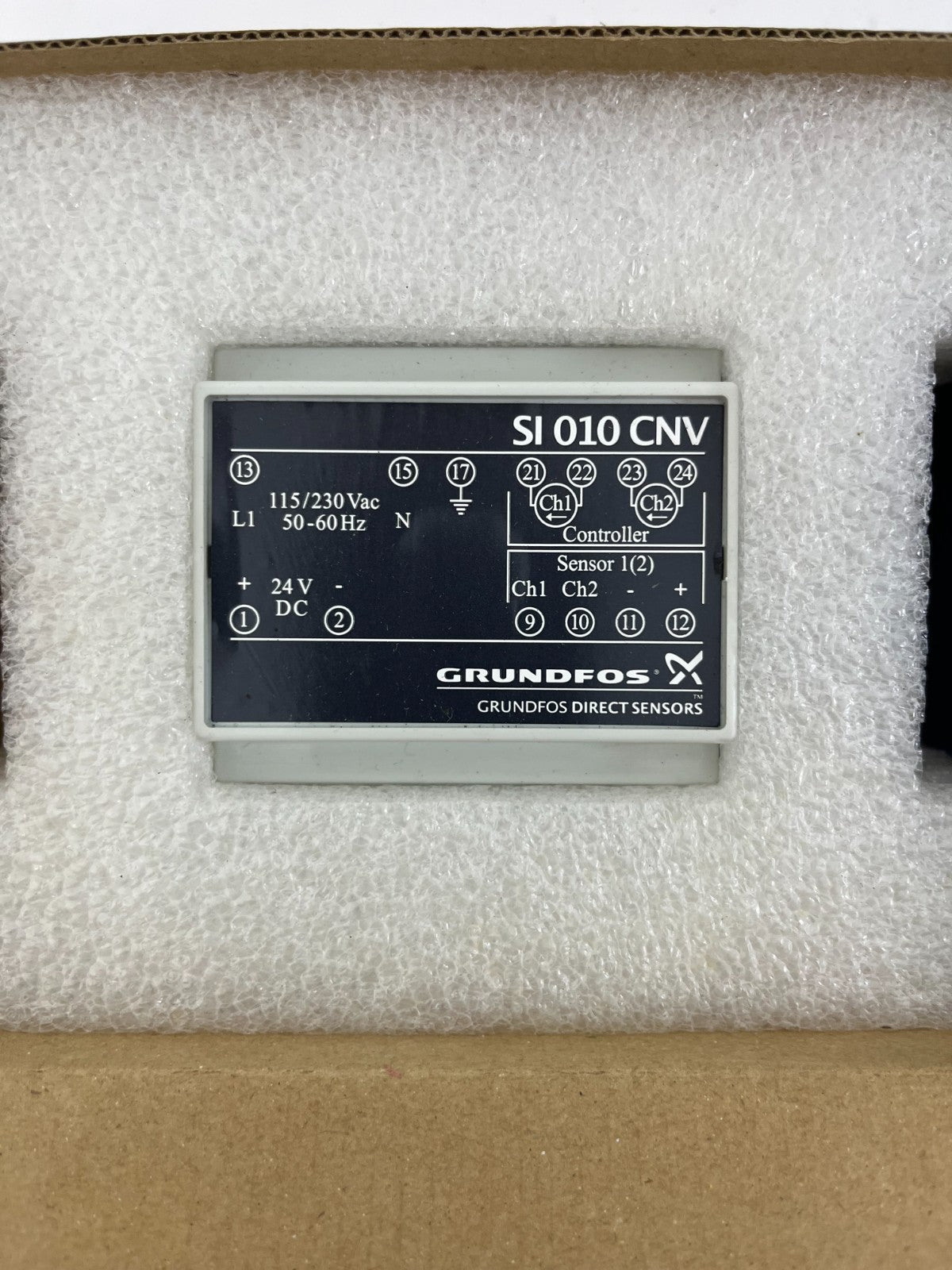 Grundfos SI 010 CNV Converter 96983684-V02, 115/230VAC to 24VDC, 2x 4-20mA, New