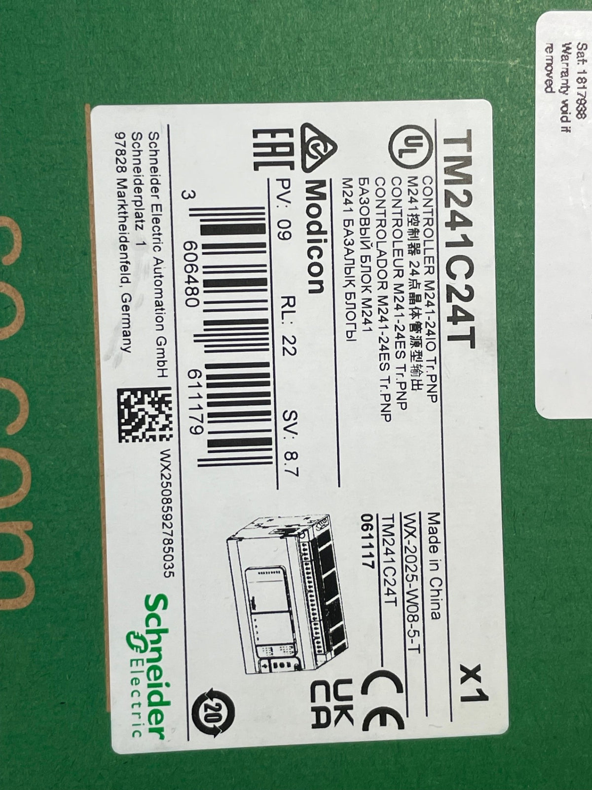 Schneider Electric Modicon M241 TM241C24T Logic Controller 24 I/O PNP 24VDC New