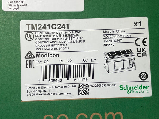 Schneider Electric Modicon M241 TM241C24T 24VDC PNP logic controller new in box
