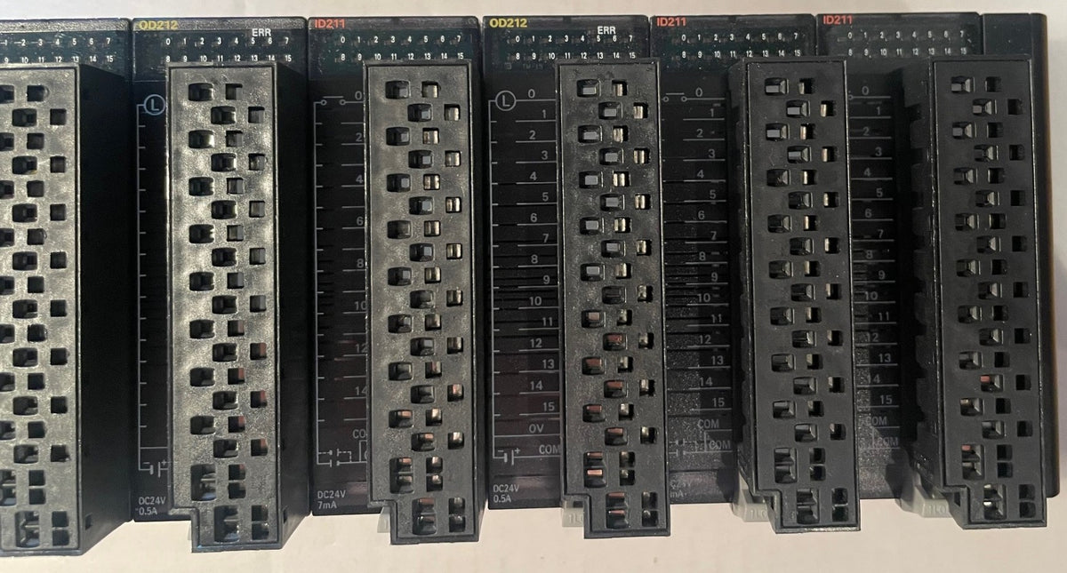 Omron CJ2M-CPU33 PLC System with CJ1W-ETN21, 3x OD212 & 4x ID211 – Used