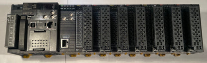 Omron CJ2M-CPU33 PLC System with CJ1W-ETN21, 3x OD212 & 4x ID211 – Used