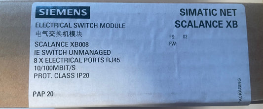 Siemens SCALANCE XB008 6GK5008-0BA10-1AB2 new industrial Ethernet switch