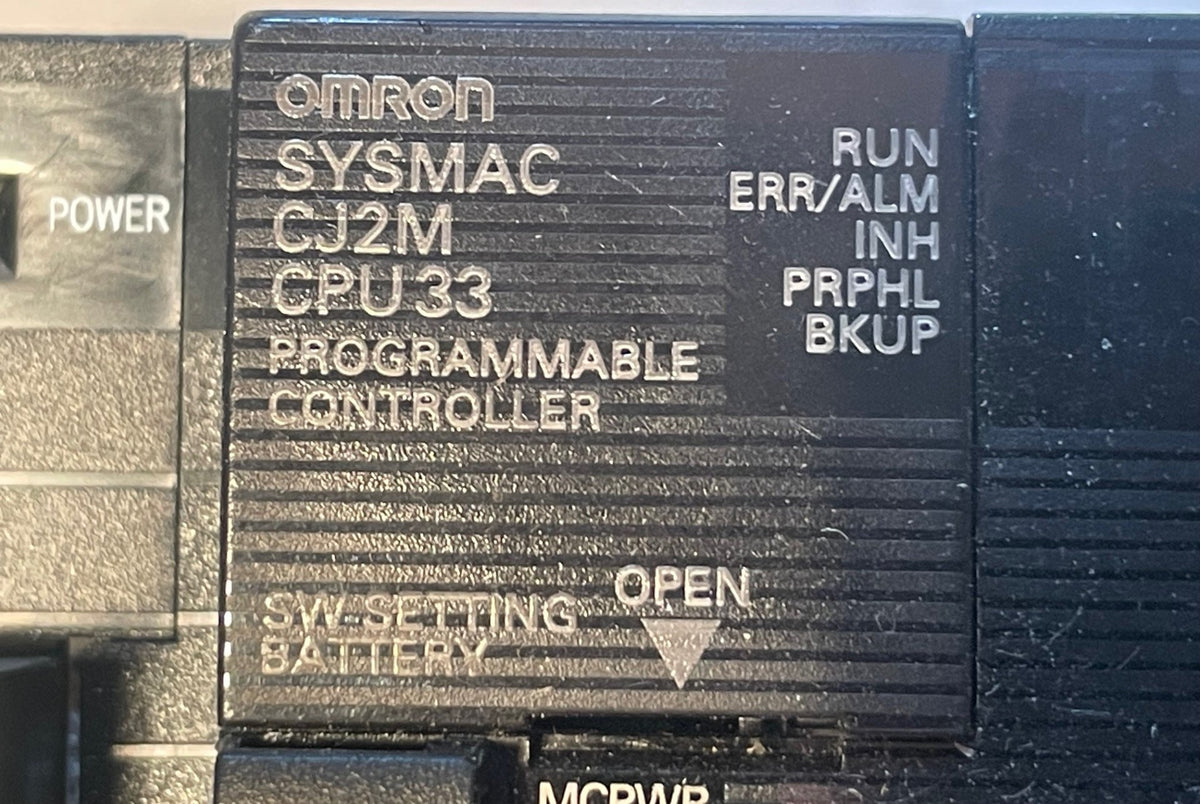 Omron SYSMAC CJ2M-CPU33 PLC System with CJ1W-ETN21 + I/O Modules – Used