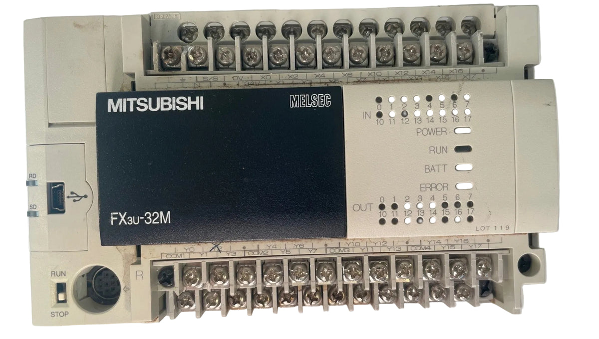Mitsubishi MELSEC FX3U-32MR/ES Programmable Logic Controller PLC – Used / Tested