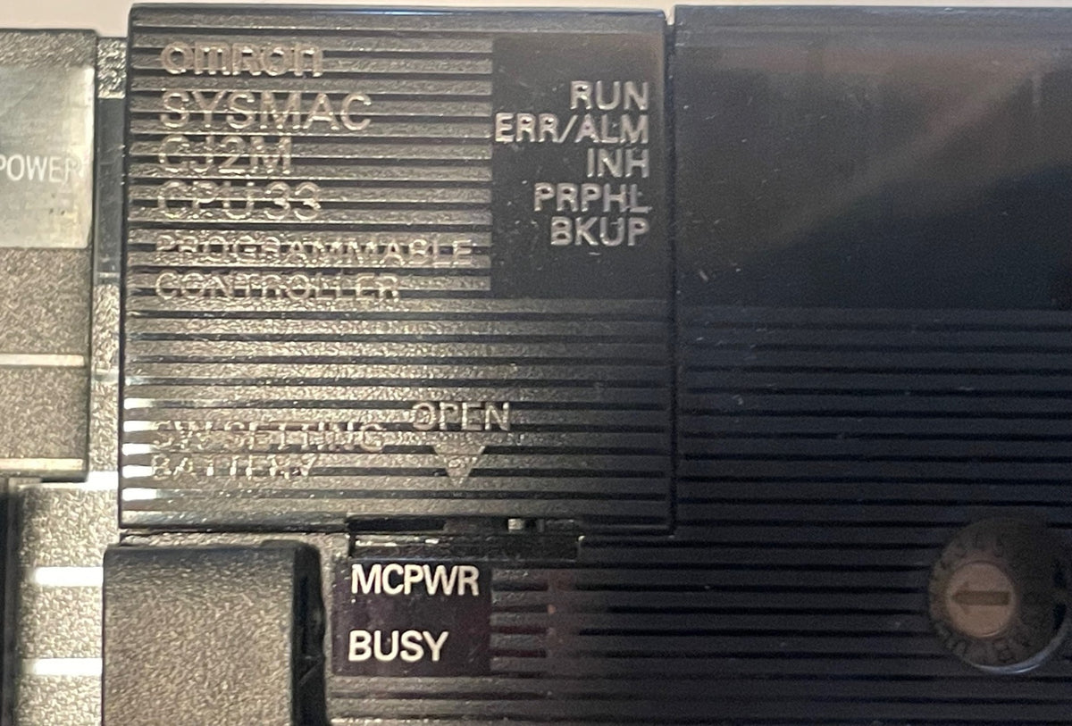 Omron CJ2M-CPU33 PLC System with CJ1W-ETN21, 3x OD212 & 4x ID211 – Used