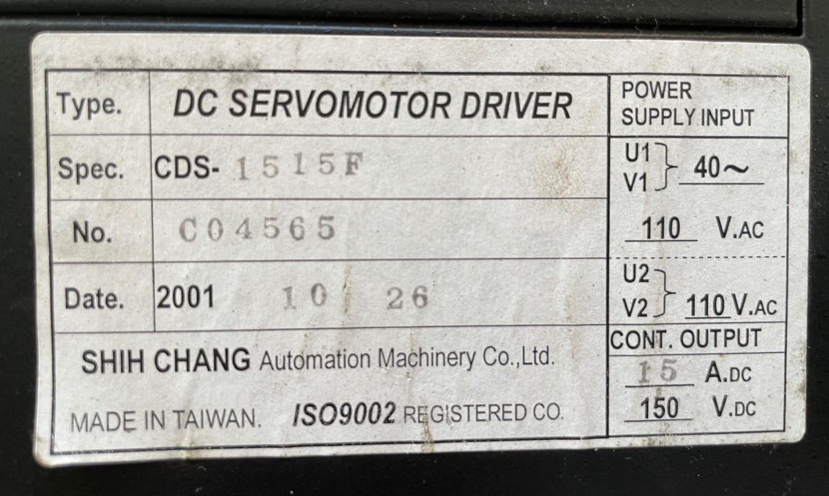 CDS CDS-1515F DC Servo Motor Driver 15A 150VDC – New Unused