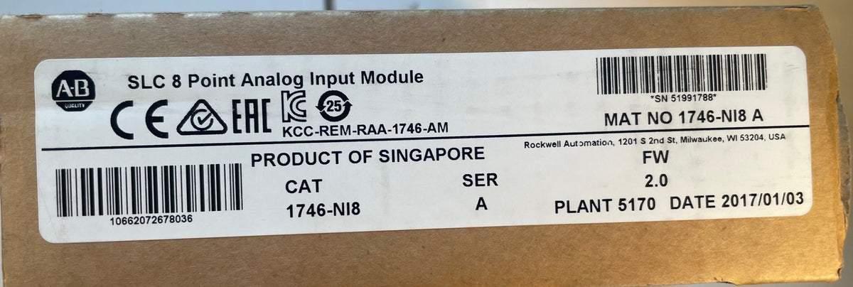 Allen-Bradley 1746-NI8 SLC 500 8-channel analog input module new