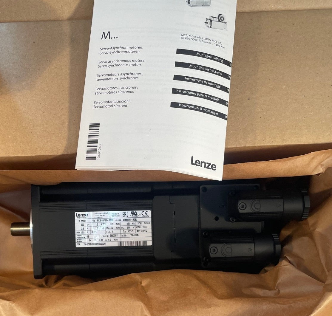 Lenze MCS09F38-RS0P1-A14N-ST6S00N Servo Motor 1.2 kW 3750 RPM – New