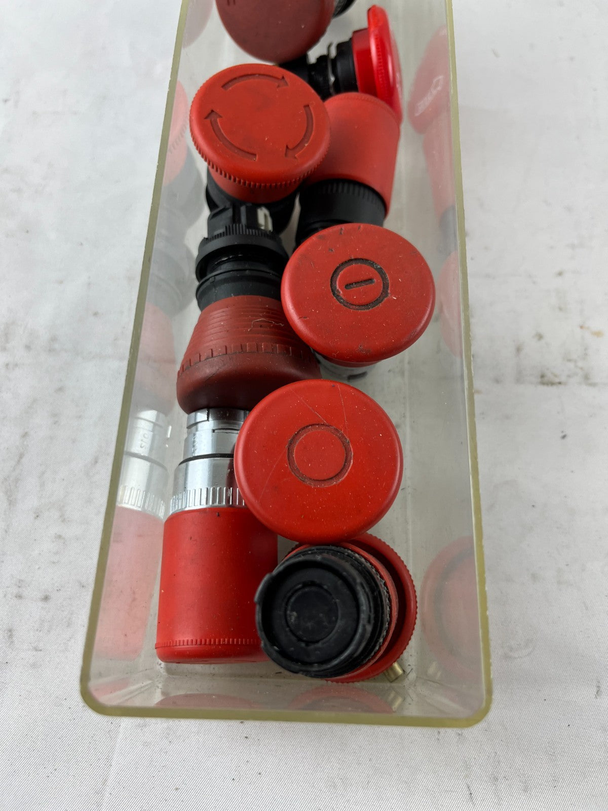 Industrial Emergency Stop Push Button Switches 22 Mm Red Mushroom Lot, Used