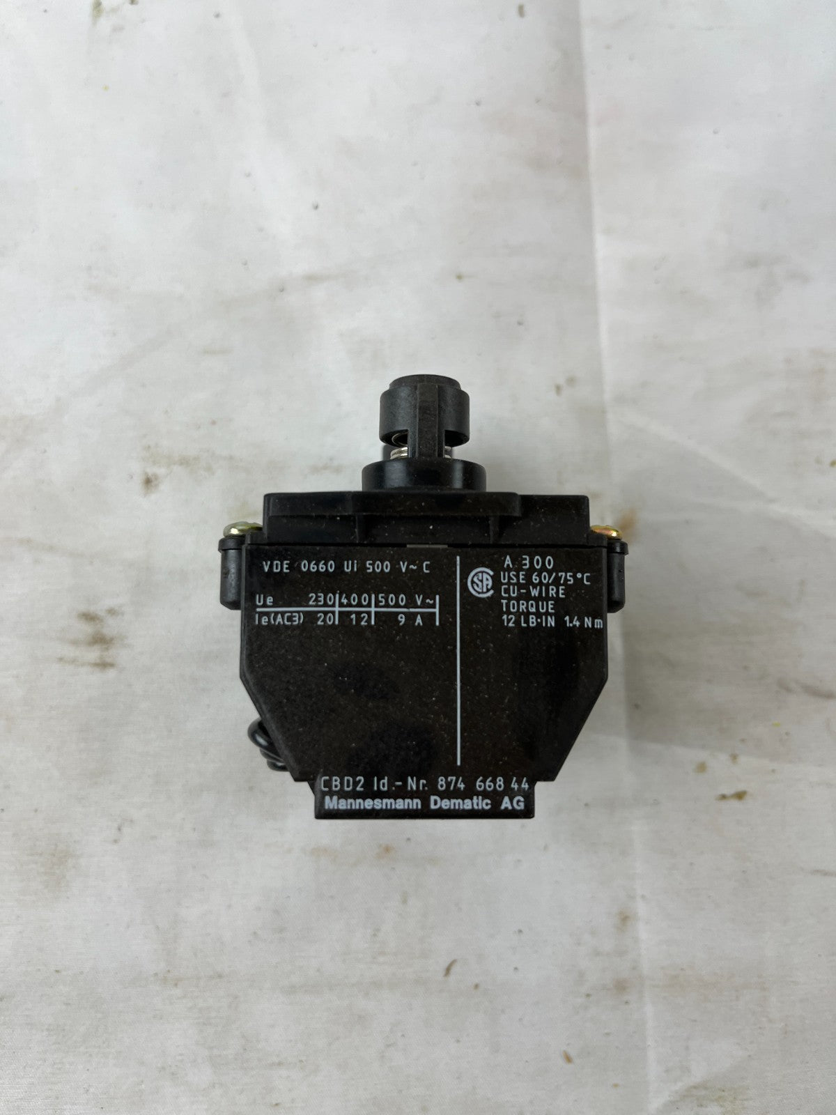 Mannesmann Dematic CBD2 Pushbutton Contact Block 87466844 20A New NOS