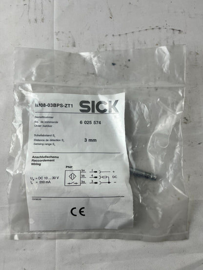 SICK IN08-03BPS-ZT1 Inductive Proximity Sensor 3mm PNP 10–30VDC New Unit