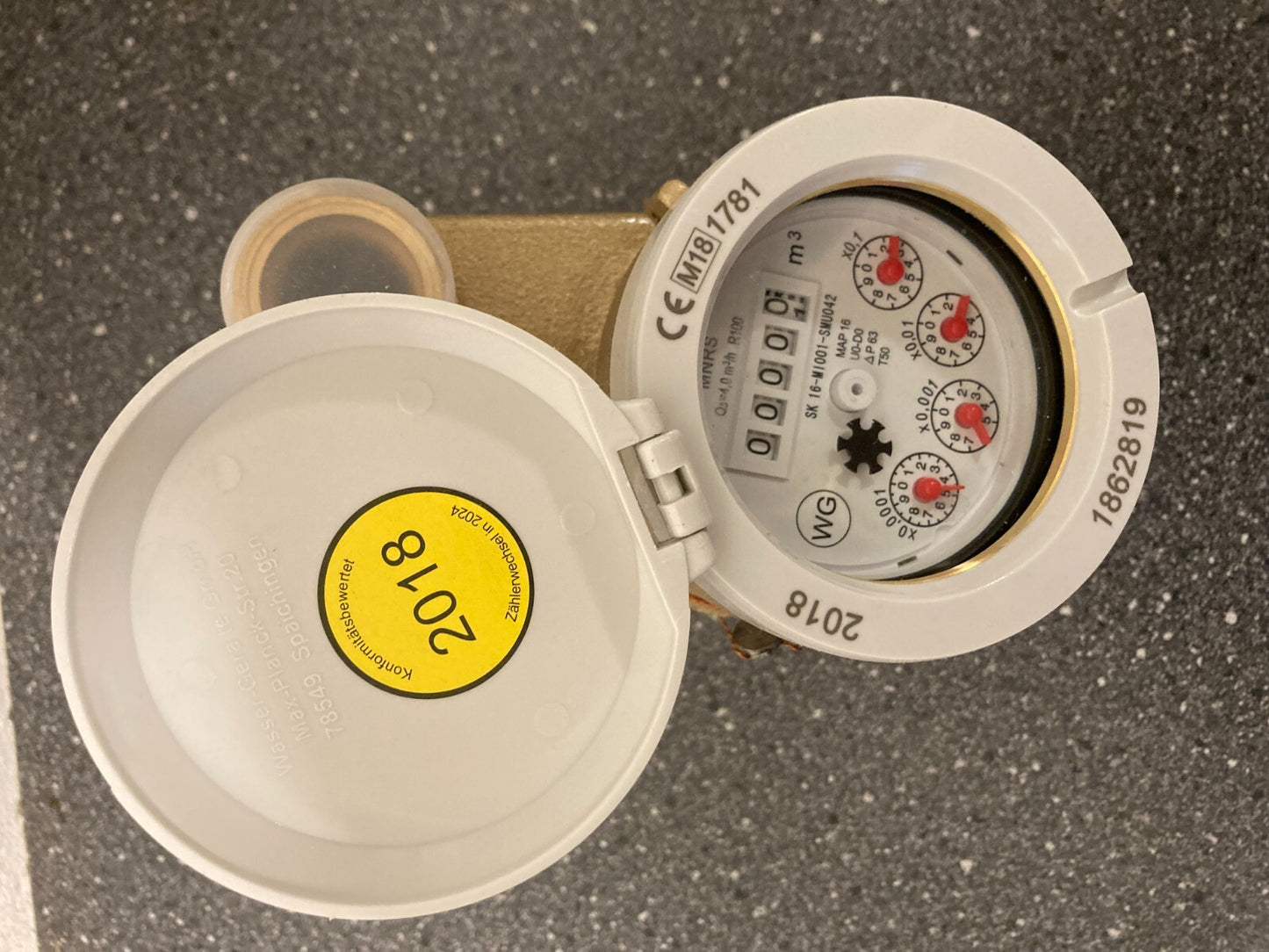 Wasser-Geräte GmbH Multi-Jet Cold Water Meter MNRS Q3 4 m³/h T50°C DN20 3/4"
