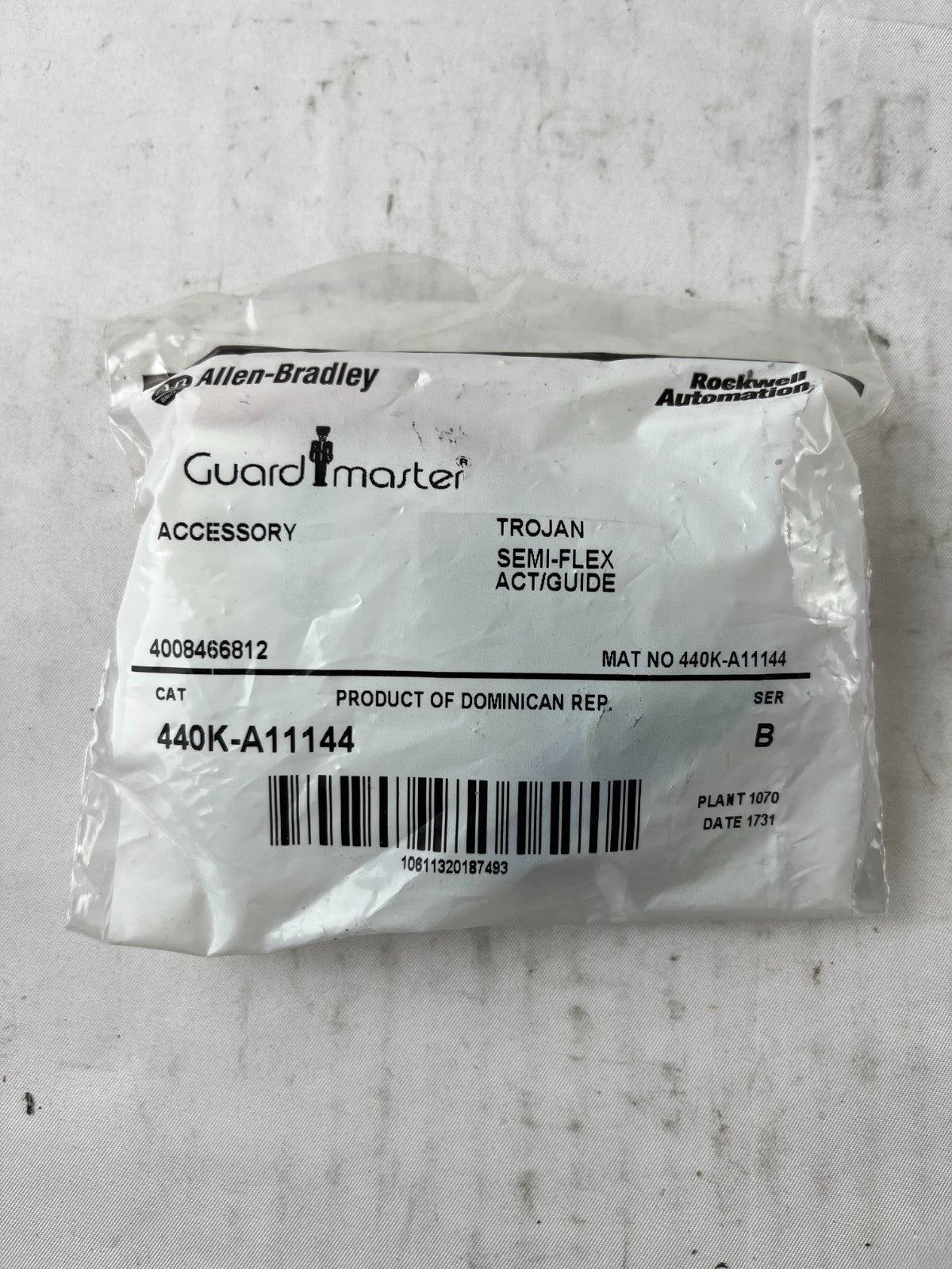 Allen-Bradley 440K-A11144 Guardmaster Trojan Semi-Flex Actuator Guide NEW Spare