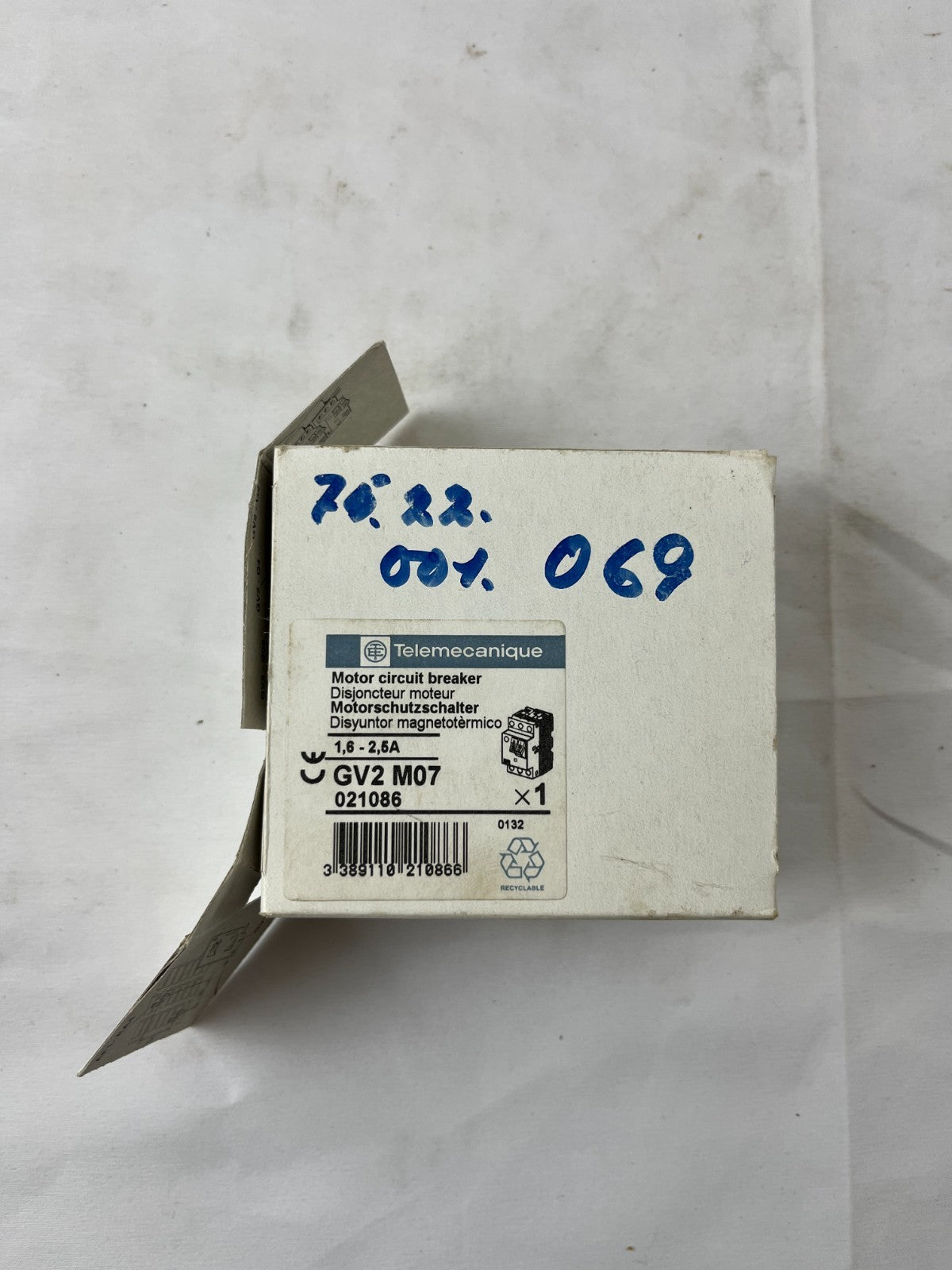 Telemecanique GV2M07 Motor Circuit Breaker Manual Motor Starter 1.6-2.5A New NOS
