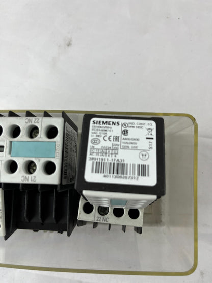 6x Siemens 3RH1911-1FA31 Auxiliary Switch Block 3NO+1NC S00 Top Mount for 3RT10