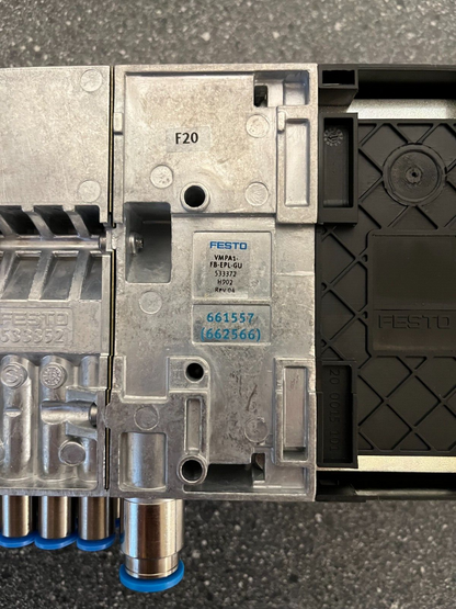Festo CPX Pneumatic Manifold Assembly with VMPA1-FB-EMS-8 Valves and Accessories
