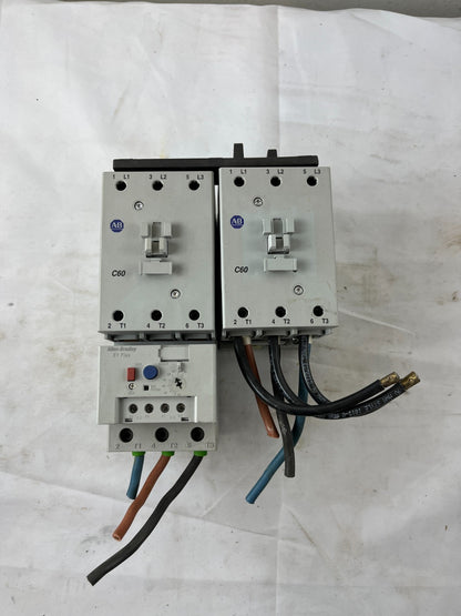 Allen-Bradley Motor Starter Bundle 100-C60 Contactors 193-EEGE Overload Relay
