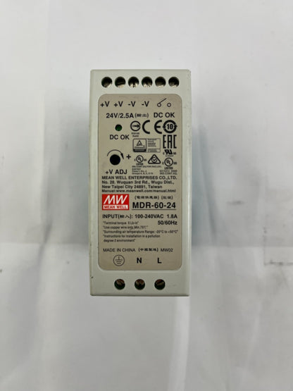 Mean Well MDR-60-24 DIN Rail Power Supply 24V 2.5A 60W, Tested, Industrial Part
