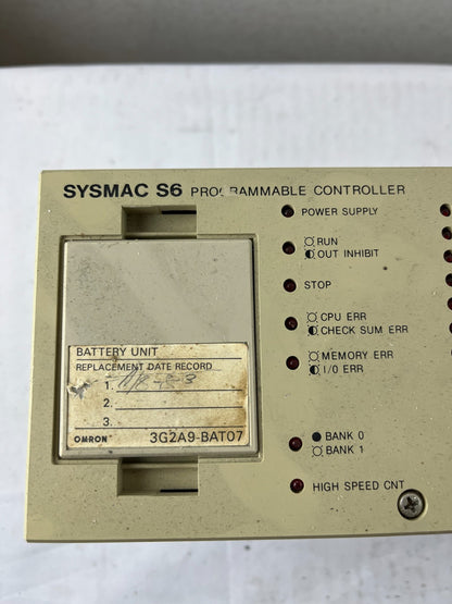 Omron SYSMAC S6 3G2S6-CPU15 Programmable Controller with I/O Module Used Spare