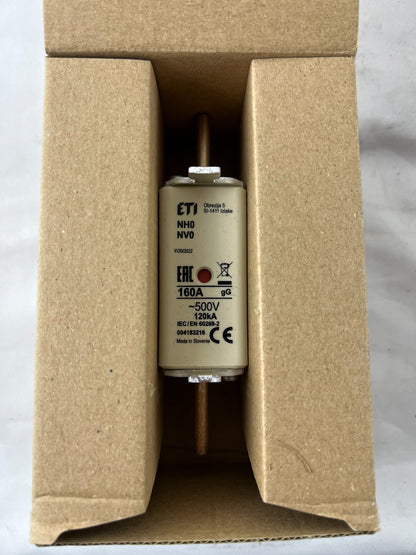 3x ETI NH0 NV0 Fuse Links 160A 500V gG 120kA 004183216 New in Box Slovenia