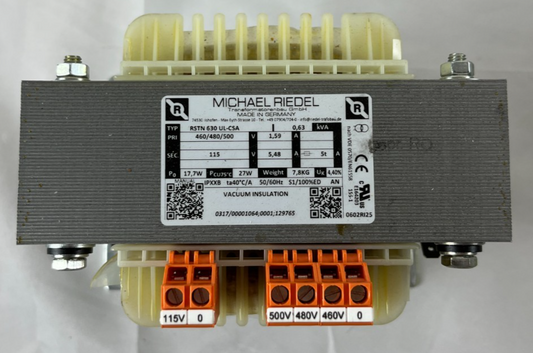 Michael Riedel RSTN 630 UL‑CSA Transformer 460/480/500V To 115V 630VA Used Spare