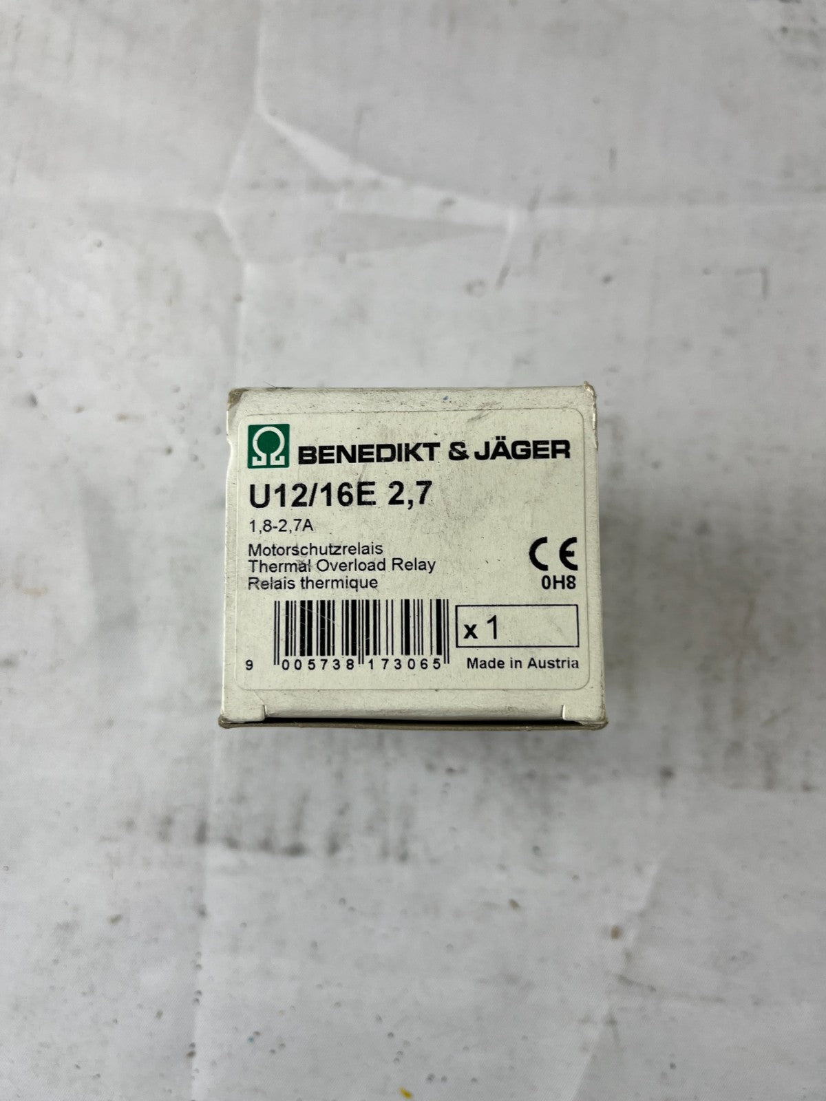 Benedikt & Jäger U12/16E 2.7 Thermal Overload Relay 1.8–2.7A NEW Spare Part