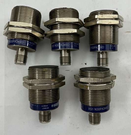 Bundle of 5x Telemecanique XS1N30PA349D Inductive Proximity Sensors M30 20mm