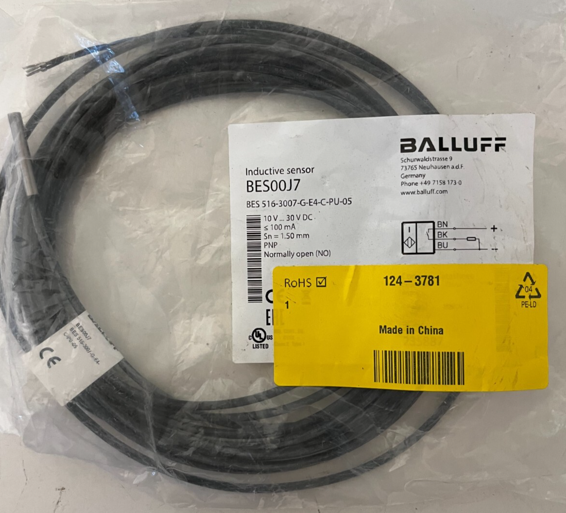Balluff BES00J7 Inductive Sensor BES 516-3007-G-E4-C-PU-05 PNP NO 1.5mm New