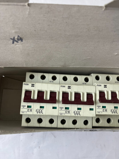 Felten & Guilleaume PX300 C10A 3‑Pole 400V 10kA Miniature Circuit Breaker Lot 3x