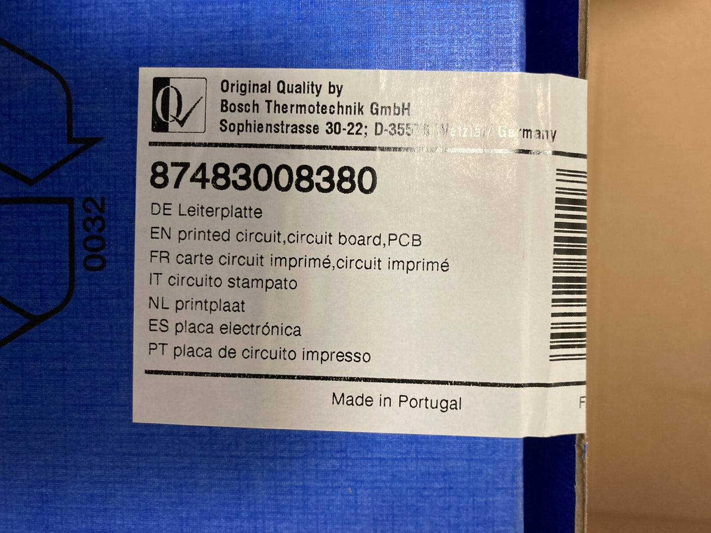 Bosch Junkers PN: 87483008380 8748300914 Boiler Printed Circuit Board PCB