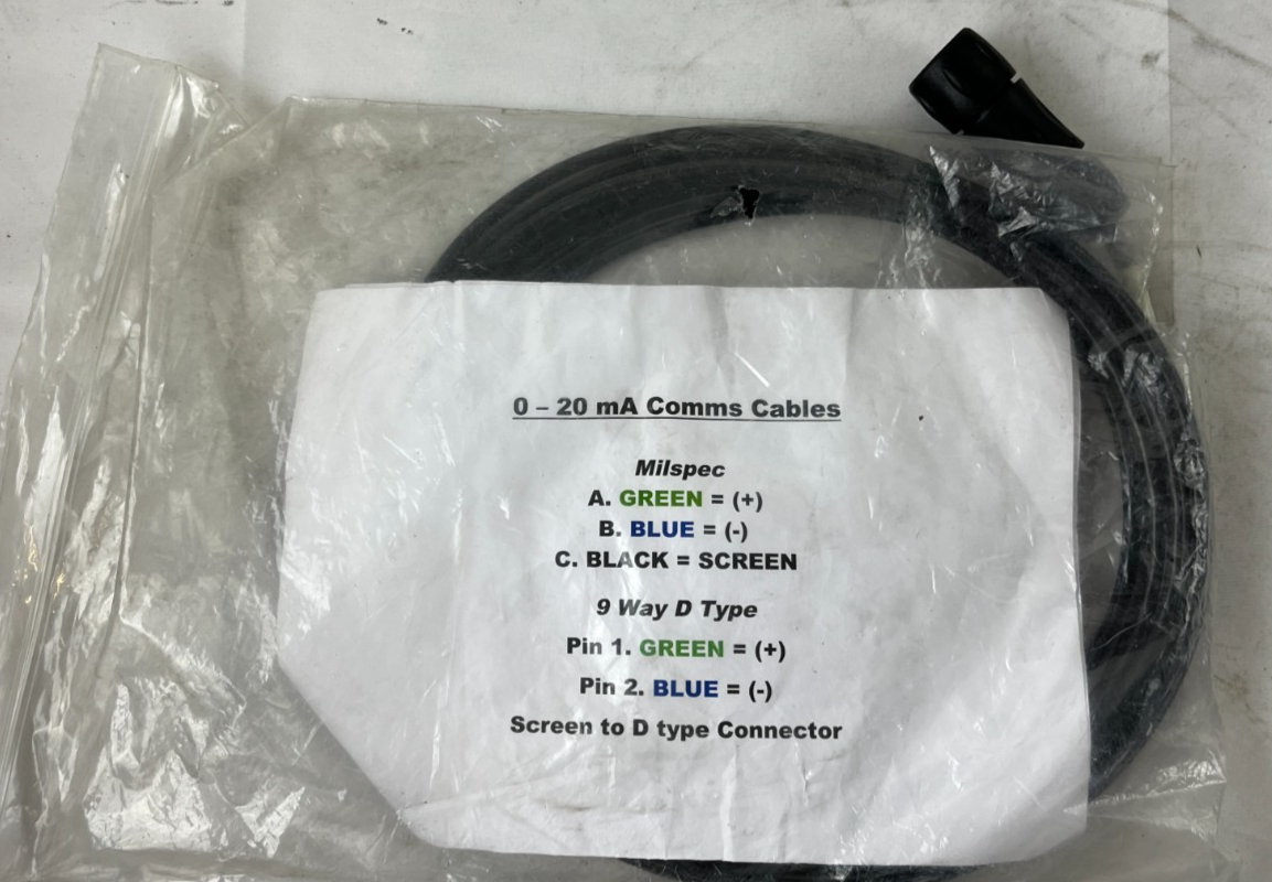 0–20 Ma Db9 9‑Way D‑Type Comms Cable Milspec New 1 Piece Spare Unit