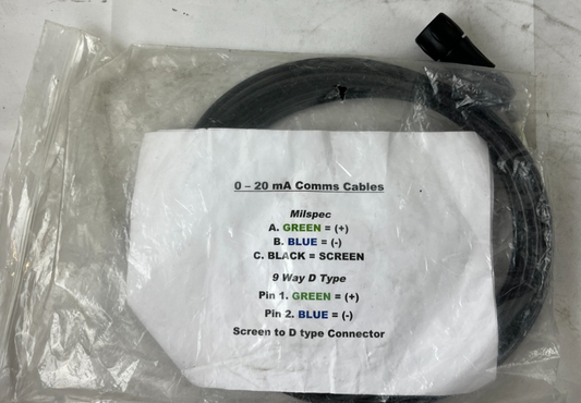 0–20 Ma Db9 9‑Way D‑Type Comms Cable Milspec New 1 Piece Spare Unit