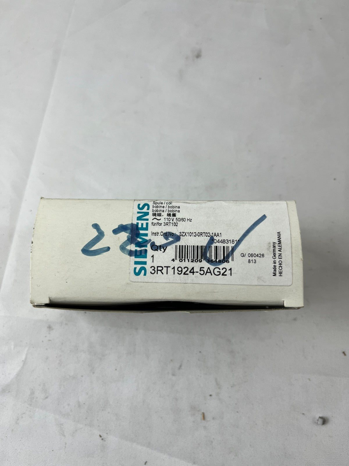 Siemens 3RT1924-5AG21 SIRIUS Magnetic Coil 110 V AC 50/60 Hz for 3RT1023–3RT1026