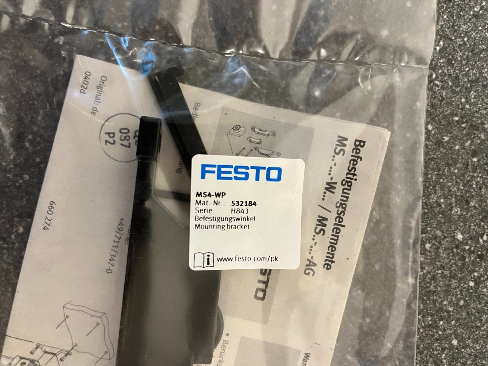 Festo MS4-WP Mounting Bracket Kit 532184 - New, Sealed