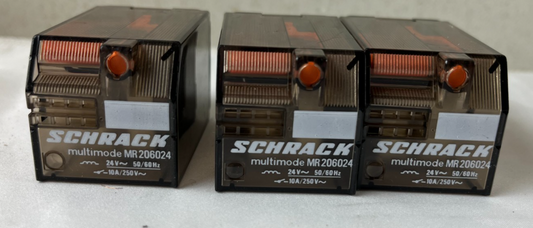 Schrack MR206024 Multimode Relay 24V AC 10A Octal – Lot of 3 Used Spare Units