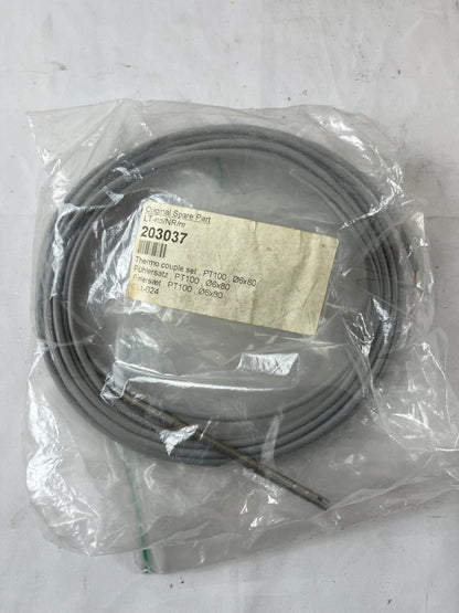 PT100 Temperature Sensor Probe Ø6x80mm 5m Cable Industrial RTD New Unit