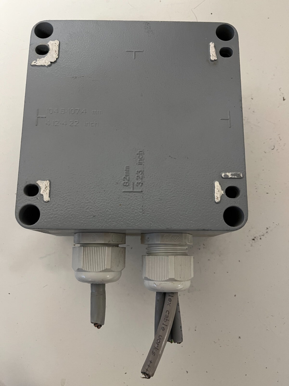 Metal Electrical Junction Box w/ DIN Rail Terminal Block – Used, Working