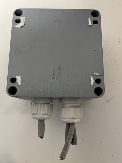 Metal Electrical Junction Box w/ DIN Rail Terminal Block – Used, Working