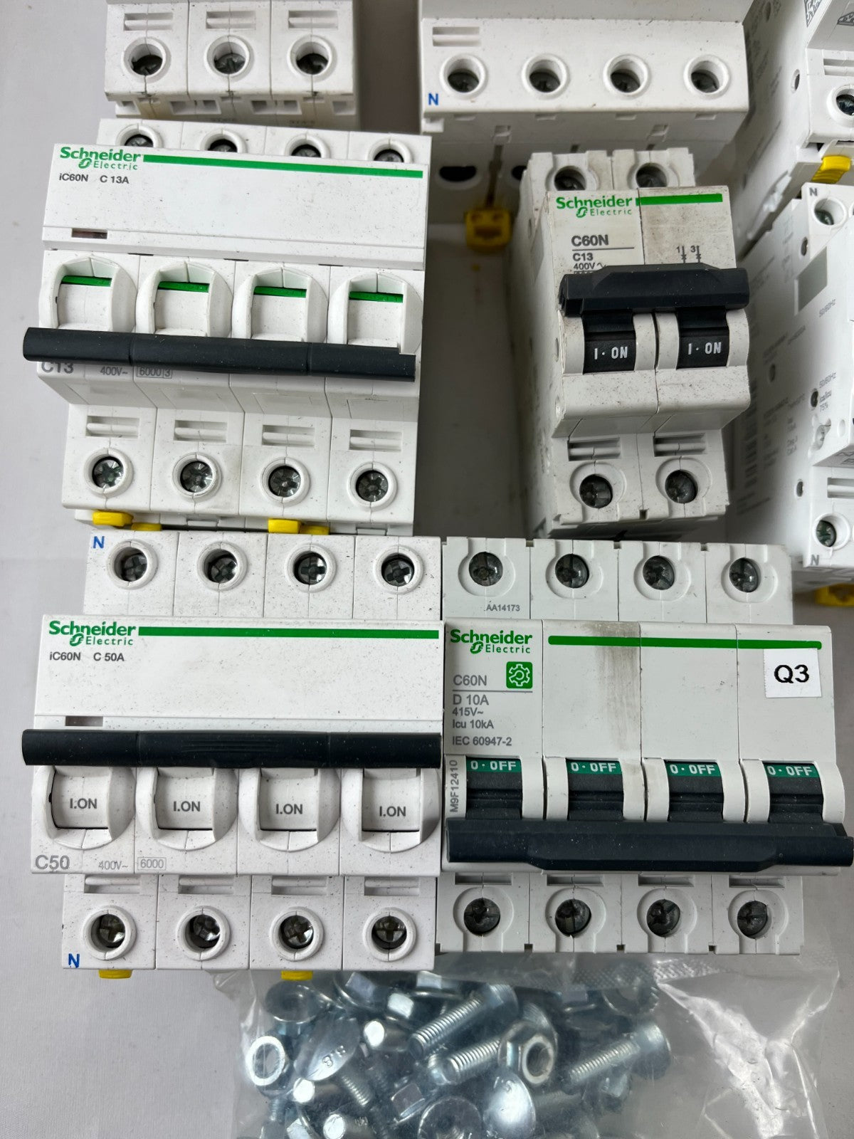 Schneider Electric iC60N Acti9 Breaker RCCB Lot C6 C10 C13 C32 C50 Used Spares