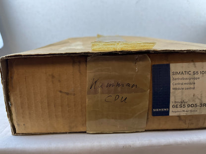 Siemens SIMATIC S5-105R CPU905 Central Module 6ES5 905-3RB11, New Old Stock