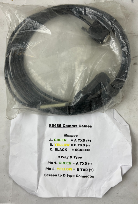 Rs485 Db9 9‑Way D‑Type Comms Cable Milspec New 1 Piece Spare Unit